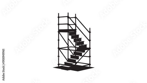 Scaffolding Staircase Vector Illustration For Construction And Architecture Concept