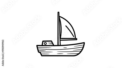 Small sailboat on calm waters sailing.