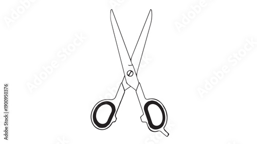 Stylized black and white scissors illustration for crafting and DIY projects.