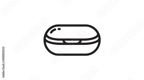 Vector Illustration Of Simple Black And White Sushi Roll For Food And Japanese Cuisine Concepts