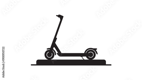 Black Electric Scooter Vector Illustration On White Background For Urban Transportation And Eco-Friendly Concept