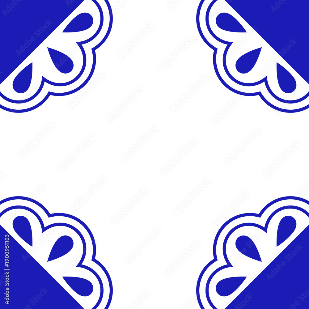 Fototapeta premium Traditional Mexican Talavera Ceramic Tile With Flower Motif. Pattern From Puebla. Vector Illustration.