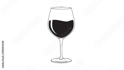 Elegant red wine glass showcased on a clean white background with a minimalist appeal.