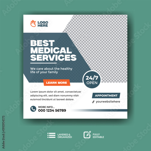 Emergency medical service social media post template