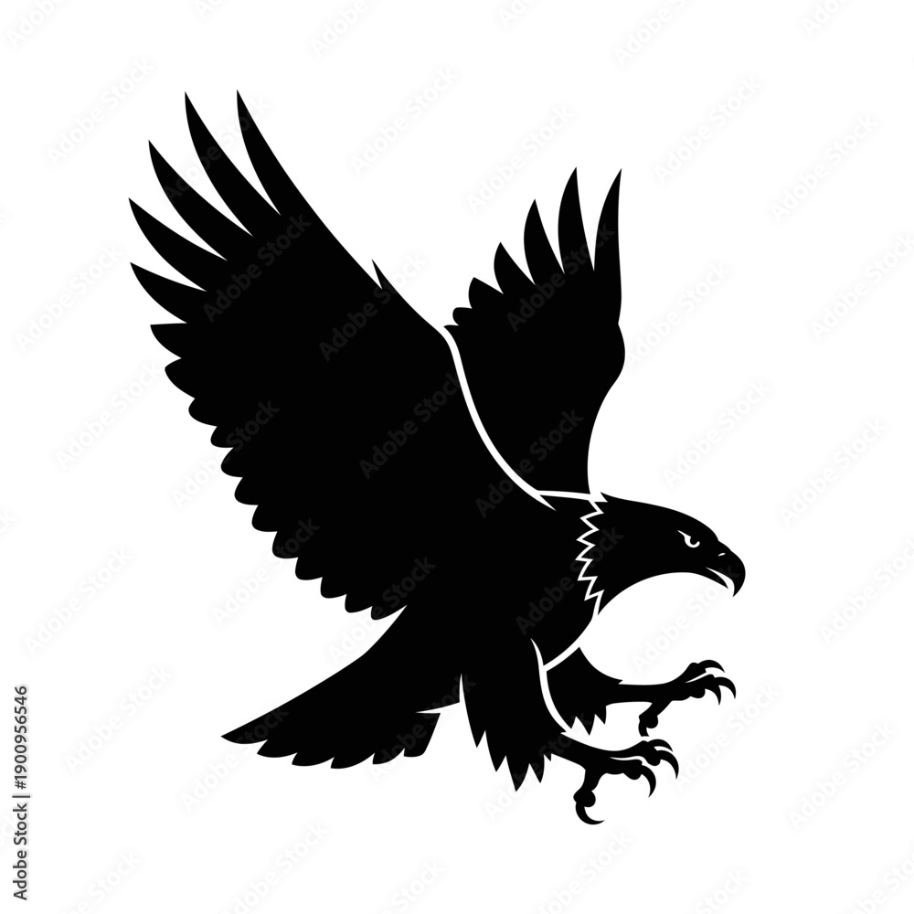 Obraz premium Majestic Eagle Flying Silhouette