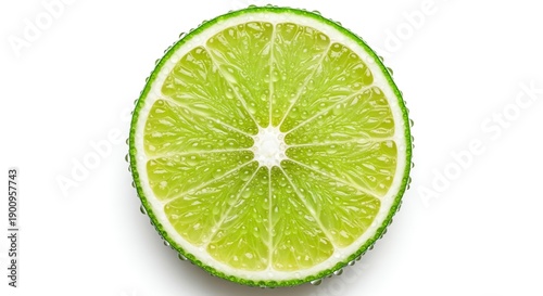 Lime slice with water droplets