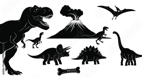 Set of Dinosaur Icons