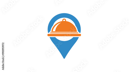 Food Service Location Pin Icon Graphic.