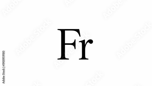 Francium Element Symbol Fr Chemistry Notation.