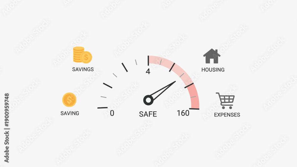 Fototapeta premium Financial Safety Meter Gauge Indicator.