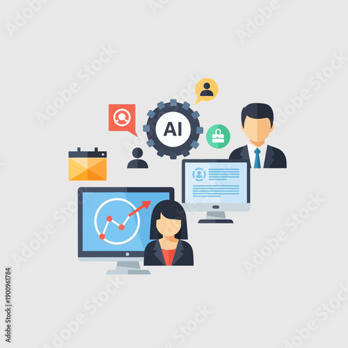 Wallpaper Mural Artificial Intelligence and Business Analytics Teamwork. Torontodigital.ca