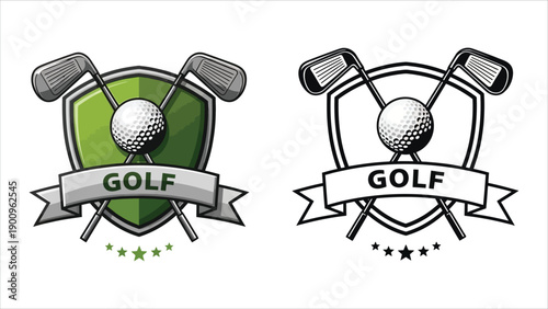 golf logo or badge, shield or branding