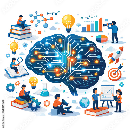 Creative education and learning concept illustration