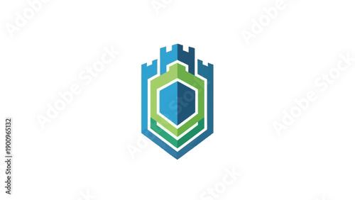 Free Download Blue and green shield logo symbol. - GFXLoad