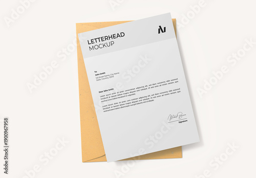 Minimal Letterhead Mockup with Envelope