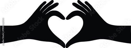 Hands Forming Heart Love Symbol Vector Illustration