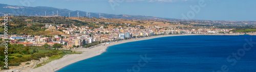 Cuadro en lienzo Panoramic aerial view of Catanzaro Lido, located in Calabria, Southern Italy