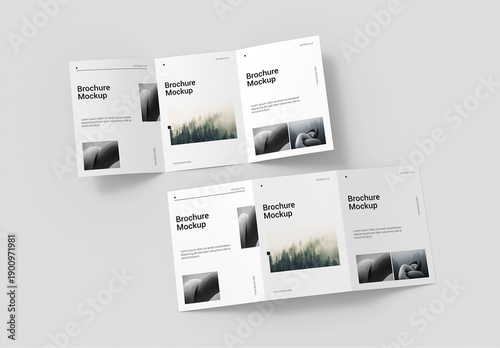 Tri-Fold Brochure Mockup Set PSD