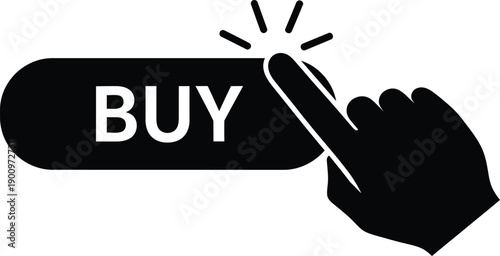 Digital Purchase Buy Button Silhouette with Click Effect