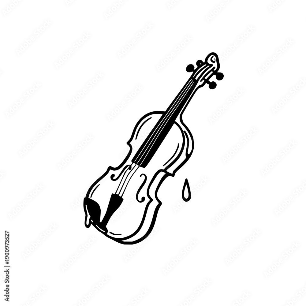 Obraz premium Melting Violin on White Background