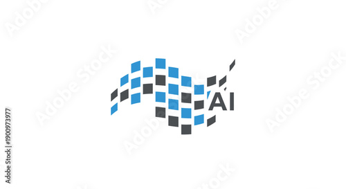 AI Artificial Intelligence Logo Design.