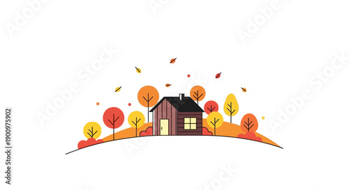 Colorful house on a hill.