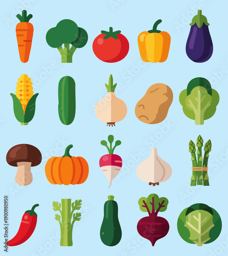 Isolated vegetable flat vector icon