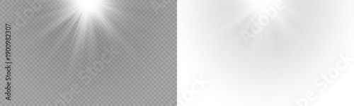 Glow isolated white transparent light effect, sun light with lens flare effect. Sun flush, Overlays, light, Sun, sunrays, transitions, lens flare, light leaks and glare in PNG format. PNG sunlight