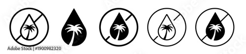 Palm Oil Free Icon Signs Vector Set.