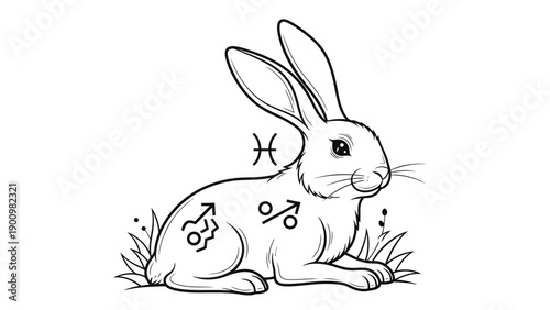 Astrological Rabbit Illustration