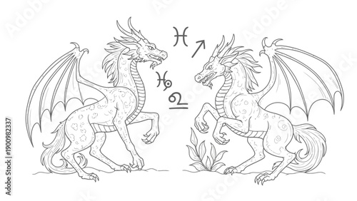 Zodiac sign Gemini dragons in astrology