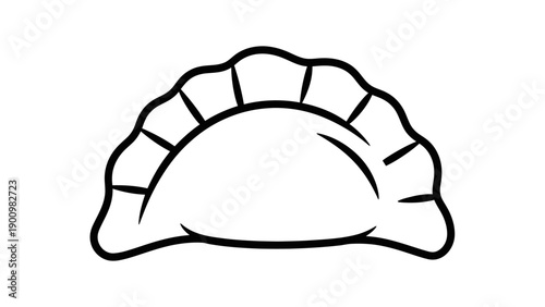 Simple Line Drawing of a Dumpling