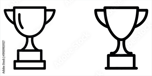 Two elegant trophy icons symbolizing achievement and victory vector illustration.