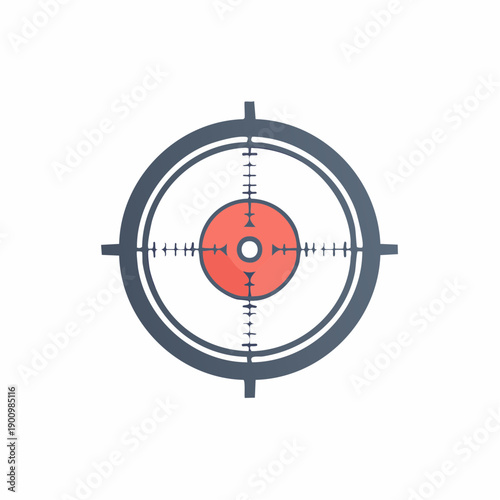 Simple Aiming Reticle with Red Target for Precision Shooting and Targeting