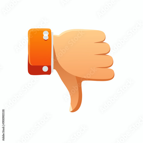 Hand gesture with thumbs down, disagreement or negative reaction symbol, disapproval concept or rejection sign