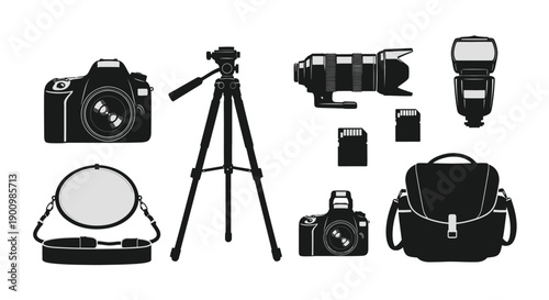 Set of Photography Equipment Icons