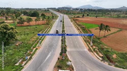 Drone Aerial of Devanahalli Industrial Corridor, Near Bangalore Airport – Aerial View