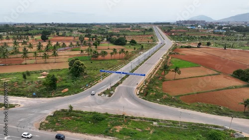Drone Aerial of Devanahalli Industrial Corridor, Near Bangalore Airport – Aerial View