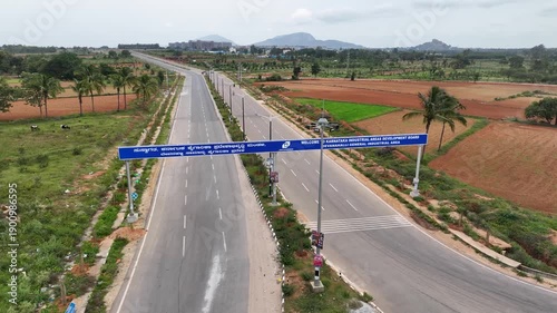 Drone Aerial of Devanahalli Industrial Corridor, Near Bangalore Airport – Aerial View