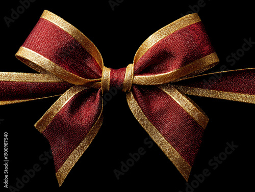ribbon bow isolated on a black background