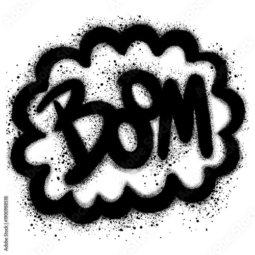 Boom explosion icons in graffiti style