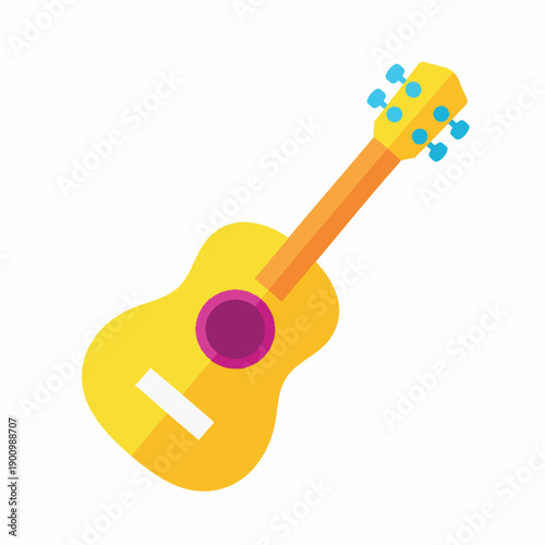 Bright Yellow Acoustic Guitar Illustration