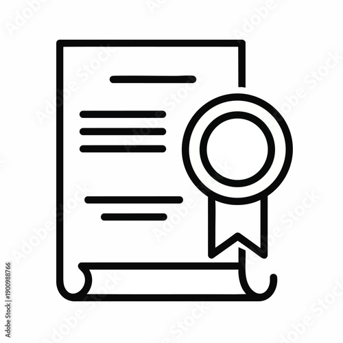 Certificate Icon with Seal