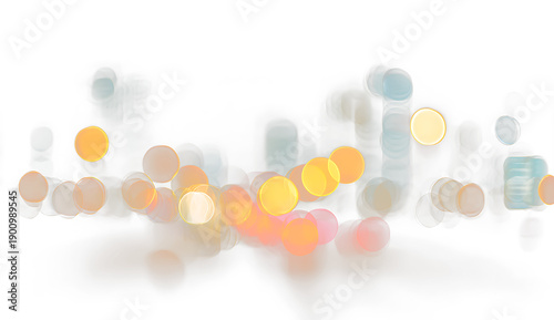 Blurred colored bokeh light PNG, background with dreamy glow and transparent effect