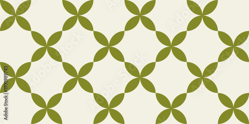 Canvastavla Geometric Moroccan tile pattern with repeating leaf shaped motifs arranged in a clean symmetrical grid
