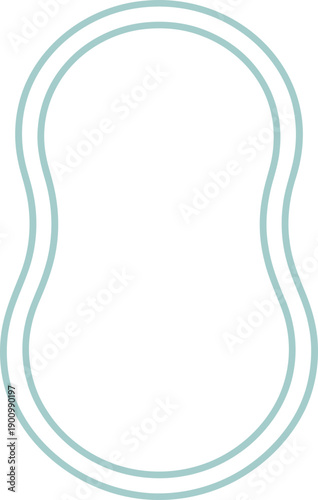 Simple outline contour of Russian doll or matryoshka for toy concept. Minimalist symbol for brand, logo, icon, avatar. Vector illustration