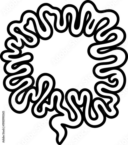 Human intestinal organ outline doodle intestine large small gut medical doodle concept. Vector icon for health awareness, anatomy poster, clinic