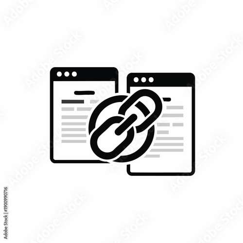 Website Link Icon symbolizing connection between web pages and data
