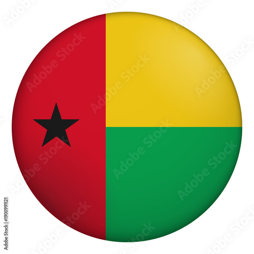 Flag of Guinea-Bissau. Glossy circular flag. Button appearance. 3D Icon Design with depth Free Download Flag of Guinea-Bissau. Glossy circular flag. Button appearance. 3D Icon Design with depth - GFXLoad