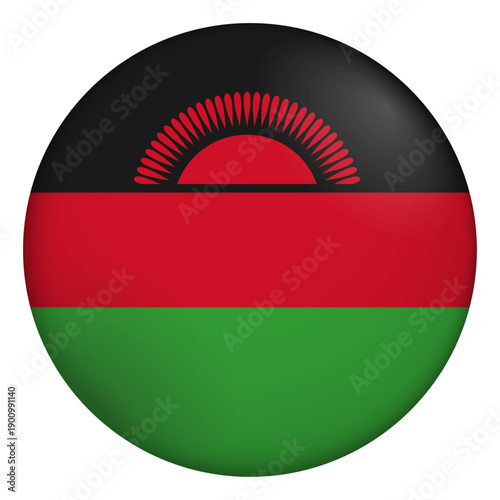 Flag of Malawi. Glossy circular flag. Button appearance. 3D Icon Design with depth Free Download Flag of Malawi. Glossy circular flag. Button appearance. 3D Icon Design with depth - GFXLoad